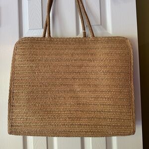 Woven Straw Tote Bag Boho Beach Purse